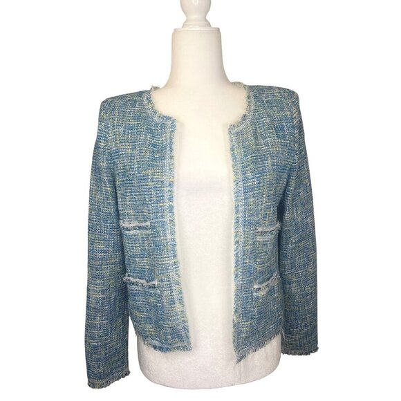 HallHuber Blazer Tweed Jacket Ladies size 36 Blue Color - Picture 1 of 9